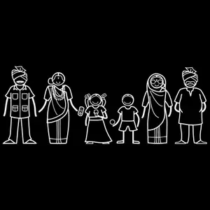 The Indian Family Sticker Family for(White, Transparent)