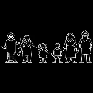The Indian Family Sticker Family for(White, Transparent)