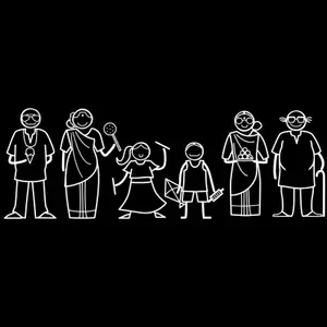 The Indian Family Sticker Family for(White, Transparent)