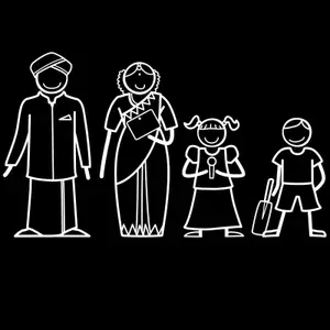 The Indian Family Sticker Family for(White, Transparent)