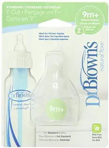 Dr. Brown's Natural Flow Y-Cut Standard Nipple - 6 Count Slow Flow Nipple(Pack of 1 Nipple)