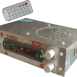 CRETO X-1962 Digital Fm Radio Music Player with Remote Support SD CARD |AUX |USB FM Radio(Grey)