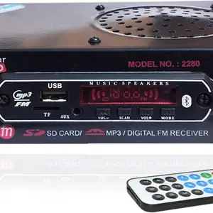 CRETO X-1962BL Digital Fm Radio Music Player with Remote Supports AUX | USB | SD Card FM Radio(Black)