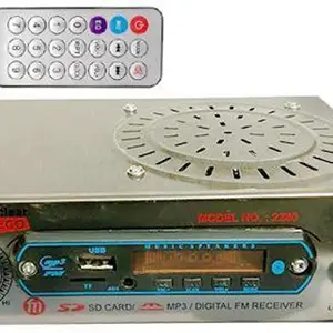 BeerTech X 1962 Portable Fm Radio Music Player with Remote Support AUX|USB|SD Card with external speakar jack FM Radio(Silver)