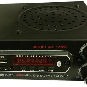 BeerTech X-1962BL Portable Fm Radio Music Player with Remote Supports AUX|USB|SD Card FM Radio(Black)