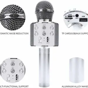 MAGA MART XT Advance Handheld Wireless Singing Mike Multi-Function Bluetooth Karaoke Mic with Microphone Speaker for All Smart Phones M.M microphone(Red)