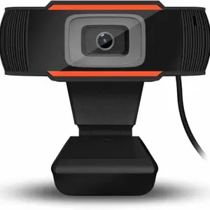Vinayakart Vinayakart PC WEB CAMERA Webcam (Black, Orange) with Microphone for PC Laptop & Desktop, Plug and Play  Webcam(Black)