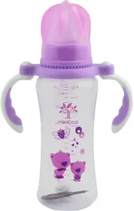 iSweven Baby Feeding Premium BPA Free Standard Neck with Handle Newborn and Infant Bottles 8OZ (FB9013B) - 240 ml(Purple)