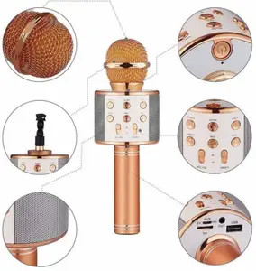 MAGA MART Advance Handheld Wireless Singing Mike Multi-Function Bluetooth Karaoke Mic with Microphone Speaker for All Smart Phones microphone(Multicolor)