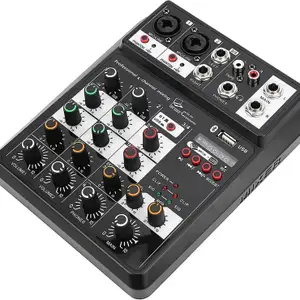 Urban Infotech Professional Audio karaoke with sound mixer With 4 Channel Mixing Built In Digital USB Bluetooth MP3 Computer Input 48V Phantom Power for Home/Studio Music Producation Digital Sound Mixer