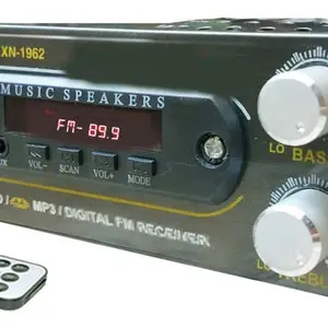 BeerTech X-1962 Digital Fm Radio Music Player with Remote Support USB,AUX,Tf Card with external speaker jack FM Radio(Grey)