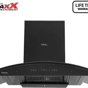 Hindware Hindware ZINNIA BLK 90 MaxX SILENCE CHIMNEY Touch Control with motion sensor and Lifetime Warranty# Auto Clean Wall Mounted Chimney(black 1300 CMH)