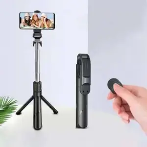 play run XT-02 Mobile Selfie Stick, Smartphones Tripod(Black, Supports Up to 400 g)