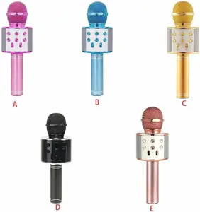 MAGA MART Multi-Function Bluetooth Karaoke Singing Mic with Microphone Speaker & Karaoke Function for All Smartphones Microphone (Multicolour) Microphone(Multicolor)
