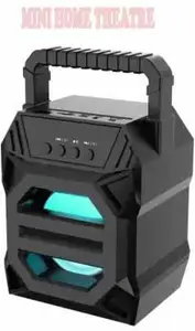 Casa Tech New Design Bluetooth Speaker Mini Home Theatre Loudspeaker Led Colour Changing Lights AUX supported Carry Handle Speaker FM Radio USB, Micro SD Card Reader Micro Hi-Fi System(Black)