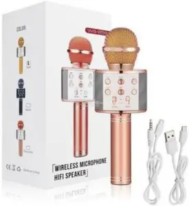 Ishuenterprises WS-858 Singing Mike Multi-function Bluetooth Karaoke Mic with Microphone Speaker 1(multicolore)
