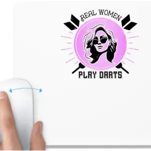 UDNAG UDNAG White Mousepad 'Dart | Real women play darts' for Computer / PC / Laptop [230 x 200 x 5mm] Mousepad(White)