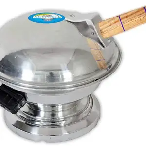 Skypure Skypure Aluminum Tandoor Bati Maker Baking Oven, 25 x 25 x 35 cm, 1 Piece, Food Steamer(Silver)