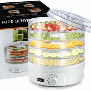 GHANU GHANU Multifunction Food Dehydrator with 5 Trays for Fruit Vegetable (28 x 28 x 32 cm) 350 W Food Processor(White)