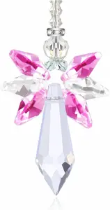 Discount4product Glass Haniging Pink-clear Car Hanging Ornament(Pack of 1)