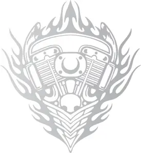 Wall Design Sticker & Decal for Bike(Silver)