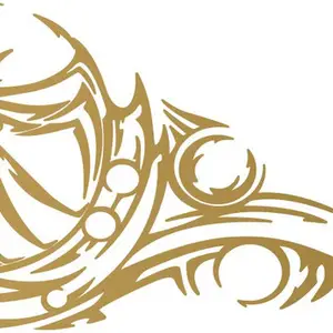 Wall Design Sticker & Decal for Bike(Gold)