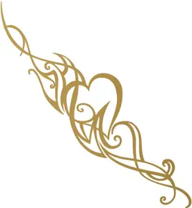 Wall Design Sticker & Decal for Bike(Gold)