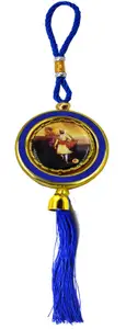Faynci Chatrapati Shivaji Maharaj Frame Blue Car Rearview Mirror Hanging Ornament/Interior Wall Hanging Showpiece for Good Luck/Gifting Car Hanging Ornament(Pack of 1)