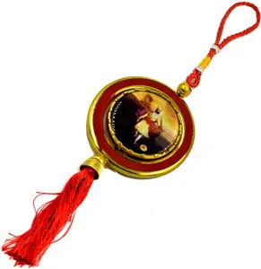 Faynci Chatrapati Shivaji Maharaj Frame Red Car Rearview Mirror Hanging Ornament/Interior Wall Hanging Showpiece for Good Luck/Gifting Car Hanging Ornament(Pack of 1)