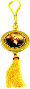 Faynci Chatrapati Shivaji Maharaj Frame Yellow Car Rearview Mirror Hanging Ornament/Interior Wall Hanging Showpiece for Good Luck/Gifting Car Hanging Ornament(Pack of 1)