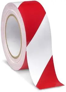MM WILL CARE RED AND WHITE 55 mm x 60 m RED, WHITE Reflective Tape(Pack of 2)