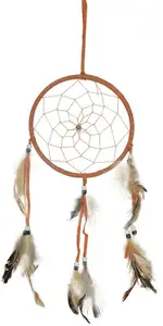 Jamboree Dream Catchers Multi Handmade Feather Native American Dreamcatcher Circular Net for Car Kids Bed Room Wall Hanging Decoration Decor Ornament Craft Red Car Hanging Ornament(Pack of 1)