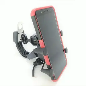 PSYCHE X-Grip For Rear View Mirror Mountable Bike Mobile Charger -Fast Charging 0 A Bike Mobile Charger