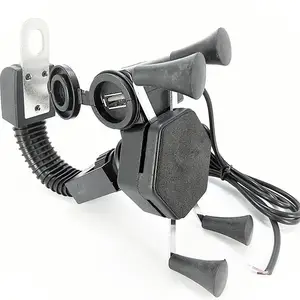 PSYCHE Waterproof X-Grip with Rear View Mirror Mountable Bike Mobile Charger 0 A Bike Mobile Charger