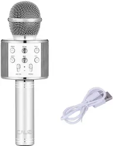 little monkey Wireless Bluetooth Microphone Connection Karaoke (SILVER) WIRELESS(Multicolor)