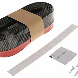 Futurekart Car Bumper Side Skirt Universal Rubber Front Tackle Collision Avoidance Modification Small Enclosed Carbon Fiber Tape,2.5m ( Car Spoiler
