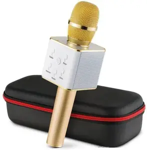 KENZAI Portable Wireless karaoke Mic With Inbuilt Bluetooth Speaker Also Supports IOS,Android,Windows(Gold) Microphone Microphone(Gold)