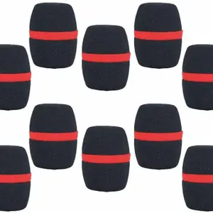 WON 10 Pcs Handheld Stage Microphone Windscreen Foam Mic Cover Karaoke 10 Pcs Handheld Stage Microphone Windscreen Foam Mic Cover Karaoke(Black)