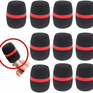 Indie Roots 10 Pcs Handheld Stage Microphone Windscreen Foam Mic Cover Karaoke Windscreen foam(Black)