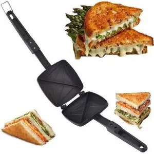 Strobine Non Stick Hand Sandwich Toaster, Sandwich Maker, Gas Griller, Aluminium Toaster Toast  