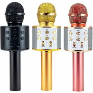 MAGA MART Multi-Function Bluetooth Karaoke Singing Mic with Microphone Speaker & Karaoke Function for All Smartphones Microphone (Multicolour) Microphone (Multicolor) M.M Microphone