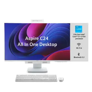 Acer Aspire C24 All in One (AIO) Desktop Intel Core i3-1215U Processor (Windows 11 Home/16 GB/1 TB SSD/Microsoft Office) with 60.5 cm (23.8) Full HD I